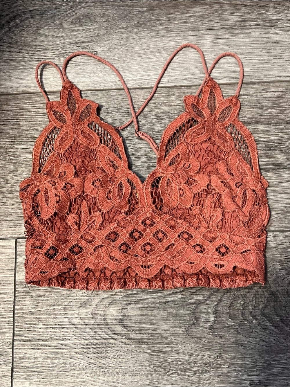 Free people-Lace Bralette Crop Top in Terracotta